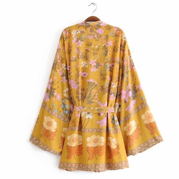 SOLD OUT Festival Floral Boho Kimono Coverup Robe - Picture 7 of 8